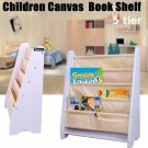 Kids Book Shelf Sling Storage Rack Organizer Bookcase Display Holder Cavnas New