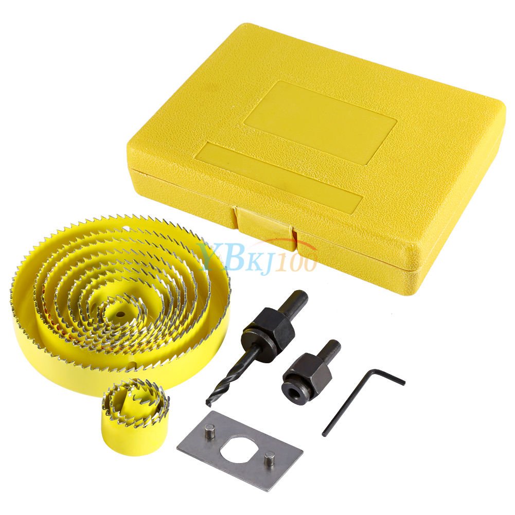 New 16pcs Hole Saw Drill Bit Kit Wood Plastic Sheet Metal 3/4" - 5" Cutting Set