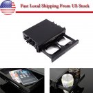 Universal Car truck Black Double Din Radio Pocket Drink-Cup Holder Storage Box