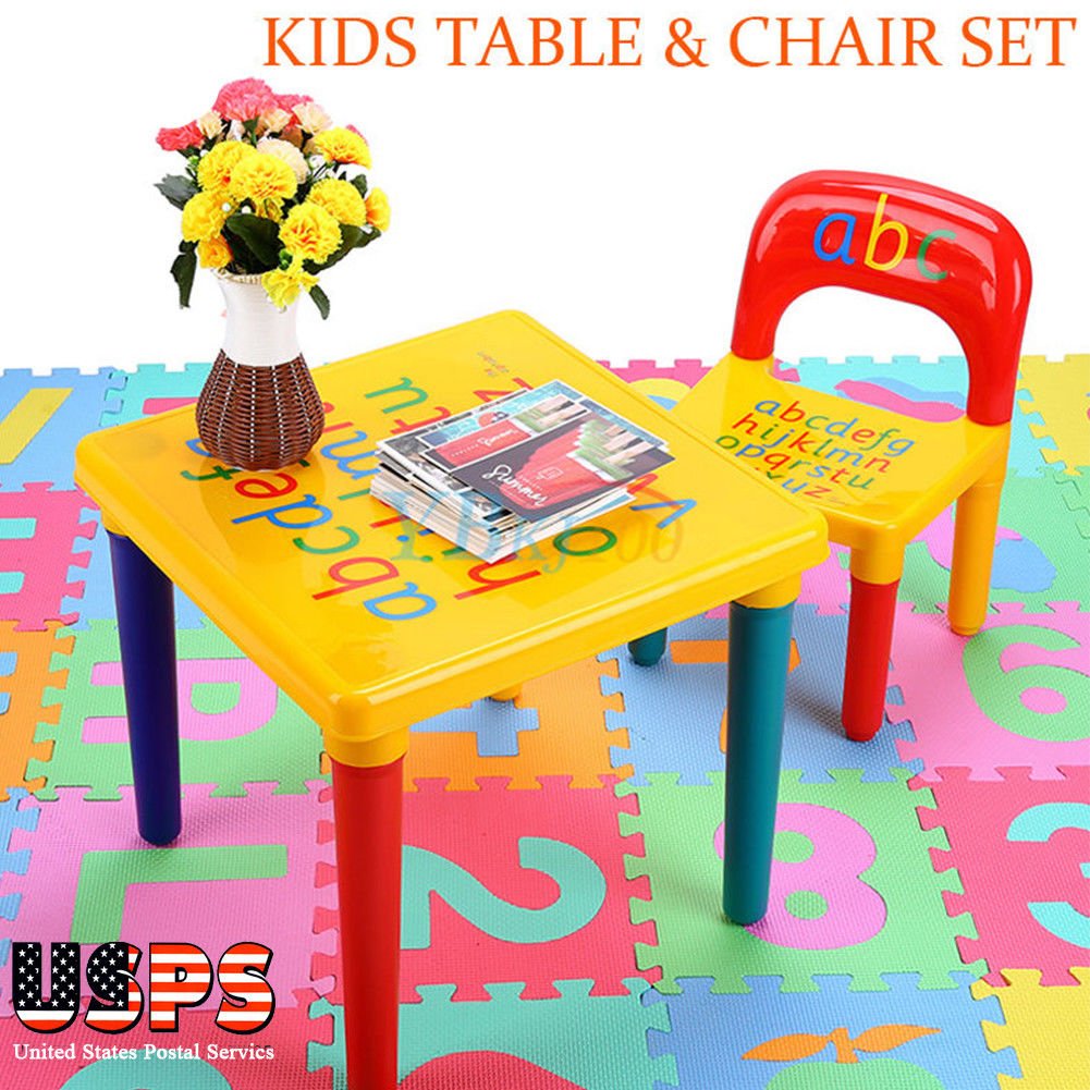 Plastic Play Activity Table and Chair Set Children's kids Indoor Desk outdoor