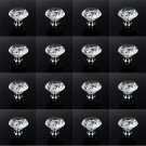 16 PCs Crystal Glass Cabinet Knob Diamond Shape 40mm Drawer Cupboard Handle Pull