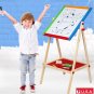 2 In1 Kids Standing Double Sided Black/ Whiteboard Easel Chalkboard Board Gift