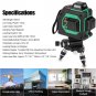3D Laser Level 12 Line Self Leveling Outdoor 360° Rotary Cross Measure Tool
