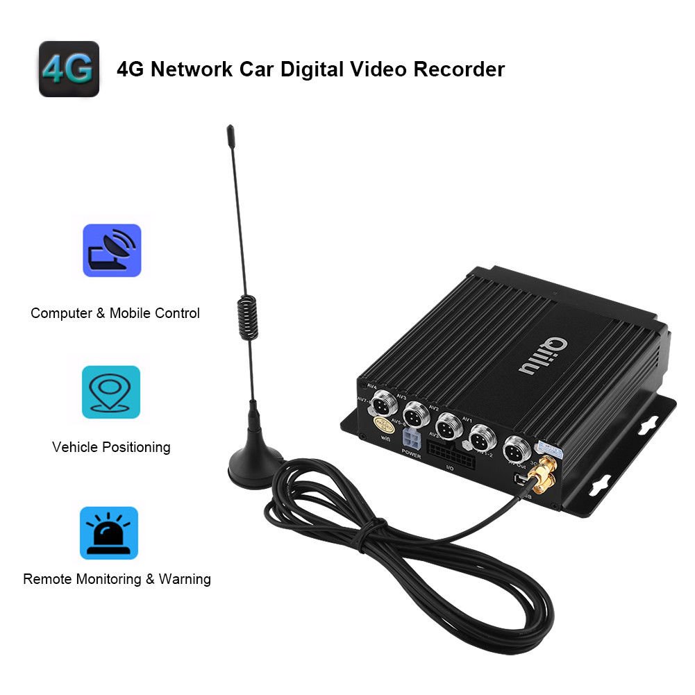 4CH Car Vehicle 4G AHD Mobile DVR SD GPS Realtime Video/Audio Recorder Remote EL