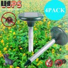 4 Ultrasonic Sonic Yard Solar Power Mouse Mice Mole Insect Pest Rodent Repeller