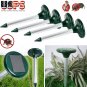 4 Ultrasonic Sonic Yard Solar Power Mouse Mice Mole Insect Pest Rodent Repeller