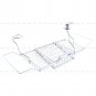 Bath Tub Book Rack Extendable Shower Shelf Holder Tray Caddy Storage Extension