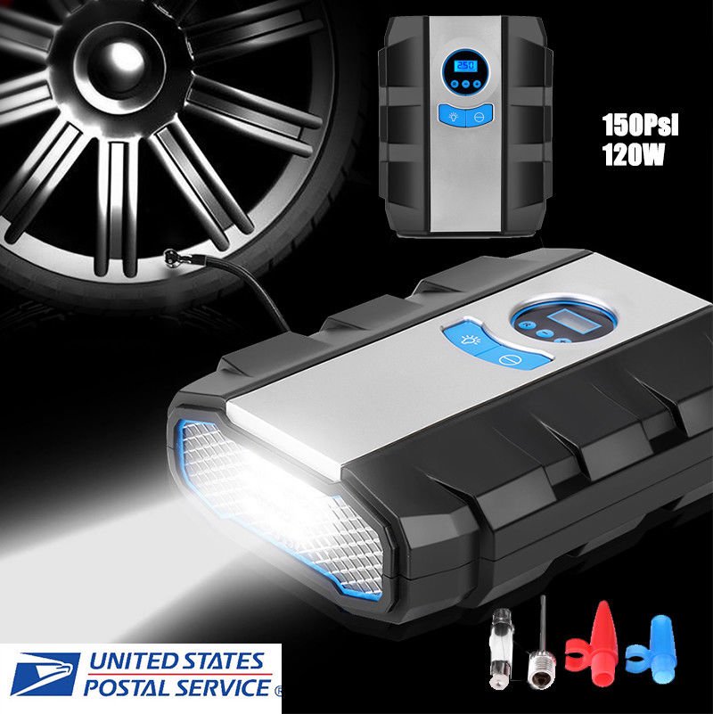 Portable Digital Tire Inflator DC 12V 120W Car Electric Air Compressor Pump US