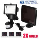 2PCS 60 LED Solar Powered Motion Sensor Security Flood Light Outdoor Light LOT