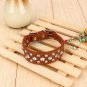 Pet Dog Adjustable PU Leather Rhinestone Studded Buckle Collar Neck Strap Gift