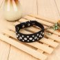 Pet Dog Adjustable PU Leather Rhinestone Studded Buckle Collar Neck Strap Gift