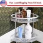 2 Layer Triangular Shower Caddy Shelf Bathroom Corner Rack Storage Holder Hanger
