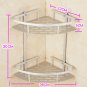 2 Layer Triangular Shower Caddy Shelf Bathroom Corner Rack Storage Holder Hanger