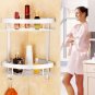 2 Layer Triangular Shower Caddy Shelf Bathroom Corner Rack Storage Holder Hanger