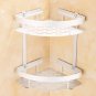 2 Layer Triangular Shower Caddy Shelf Bathroom Corner Rack Storage Holder Hanger