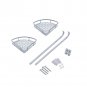 2 Layer Triangular Shower Caddy Shelf Bathroom Corner Rack Storage Holder Hanger