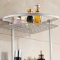 2 Layer Triangular Shower Caddy Shelf Bathroom Corner Rack Storage Holder Hanger
