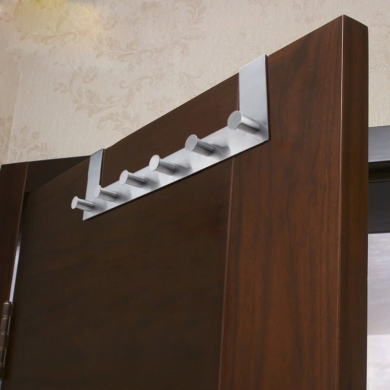 Bedroom Bathroom Kitchen Over Door 6 hook Clothe Coat Towel Hanger Rack US