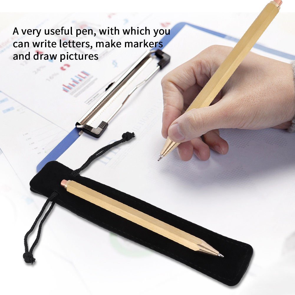 Retro Brass Pen Handmade Metal Outdoor Tactical Copper Pen for Birthday Gift