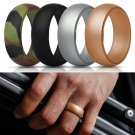 7Pcs Fashion Silicone Wedding Band Rings Men Women Flexible Rubber Ring Size8-12