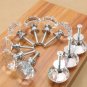 10Pcs Crystal Glass Cabinet Knob Diamond Shape 30mm Drawer Cupboard Handle Pull