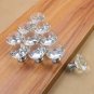 10Pcs Crystal Glass Cabinet Knob Diamond Shape 30mm Drawer Cupboard Handle Pull