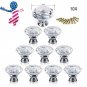 10Pcs Crystal Glass Cabinet Knob Diamond Shape 30mm Drawer Cupboard Handle Pull