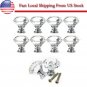 10Pcs Crystal Glass Cabinet Knob Diamond Shape 30mm Drawer Cupboard Handle Pull