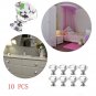 10Pcs Crystal Glass Cabinet Knob Diamond Shape 30mm Drawer Cupboard Handle Pull
