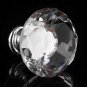 10Pcs Crystal Glass Cabinet Knob Diamond Shape 30mm Drawer Cupboard Handle Pull