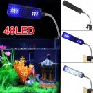 48 LED Aquarium Fish Tank Clamp Clip Lamp Light White&Blue Color Lighting New