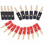 20pcs/set Gold Plated Audio Speaker Wire Cable Banana Plug Connector Adapter 4mm