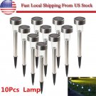 10 Pack Outdoor Stainless Steel Led Solar Power Lights Lawn Landscape Path Light