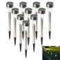 10 Pack Outdoor Stainless Steel Led Solar Power Lights Lawn Landscape Path Light