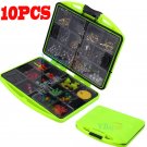 10 PCS Fishing Tool Set Tackle Box Loaded Lure Bait Hooks Sinker 24 Compartments