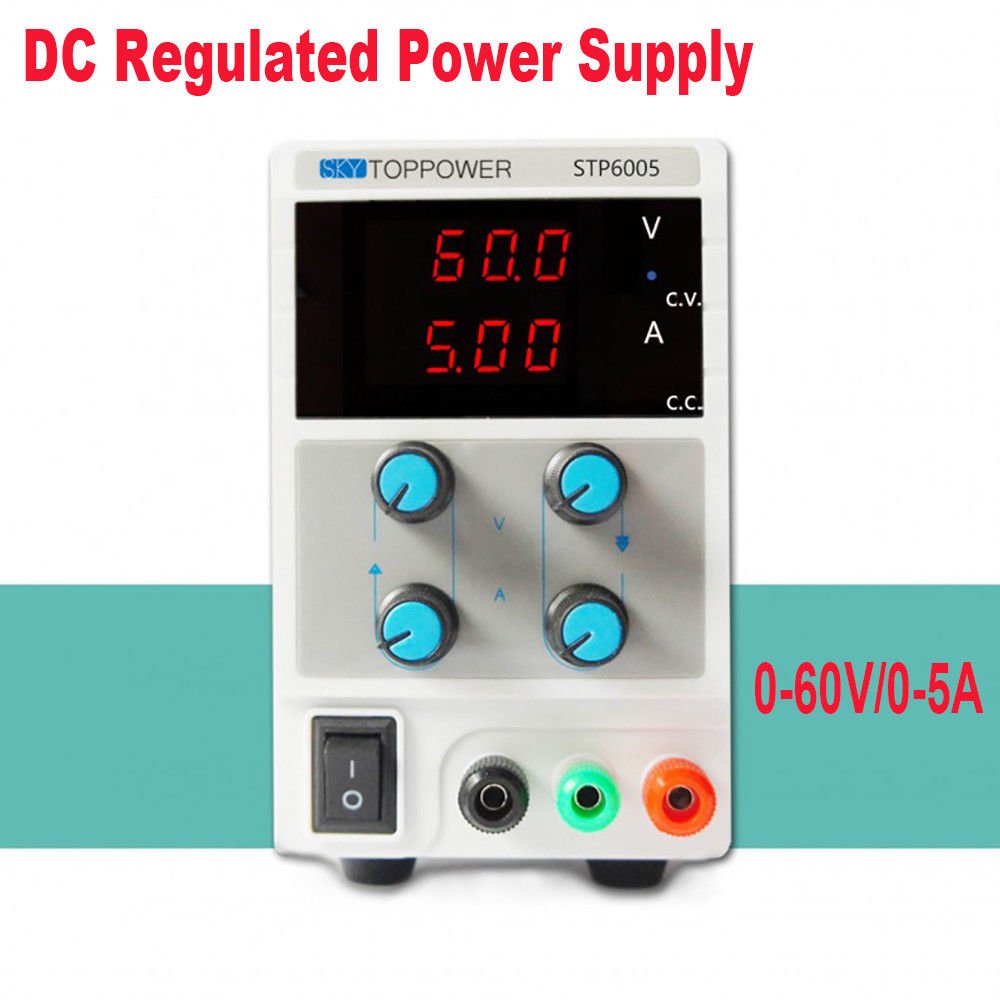 60V 5A 4-Digit Variable Switching DC Power Supply Regulated Lab Grade +Cable coi