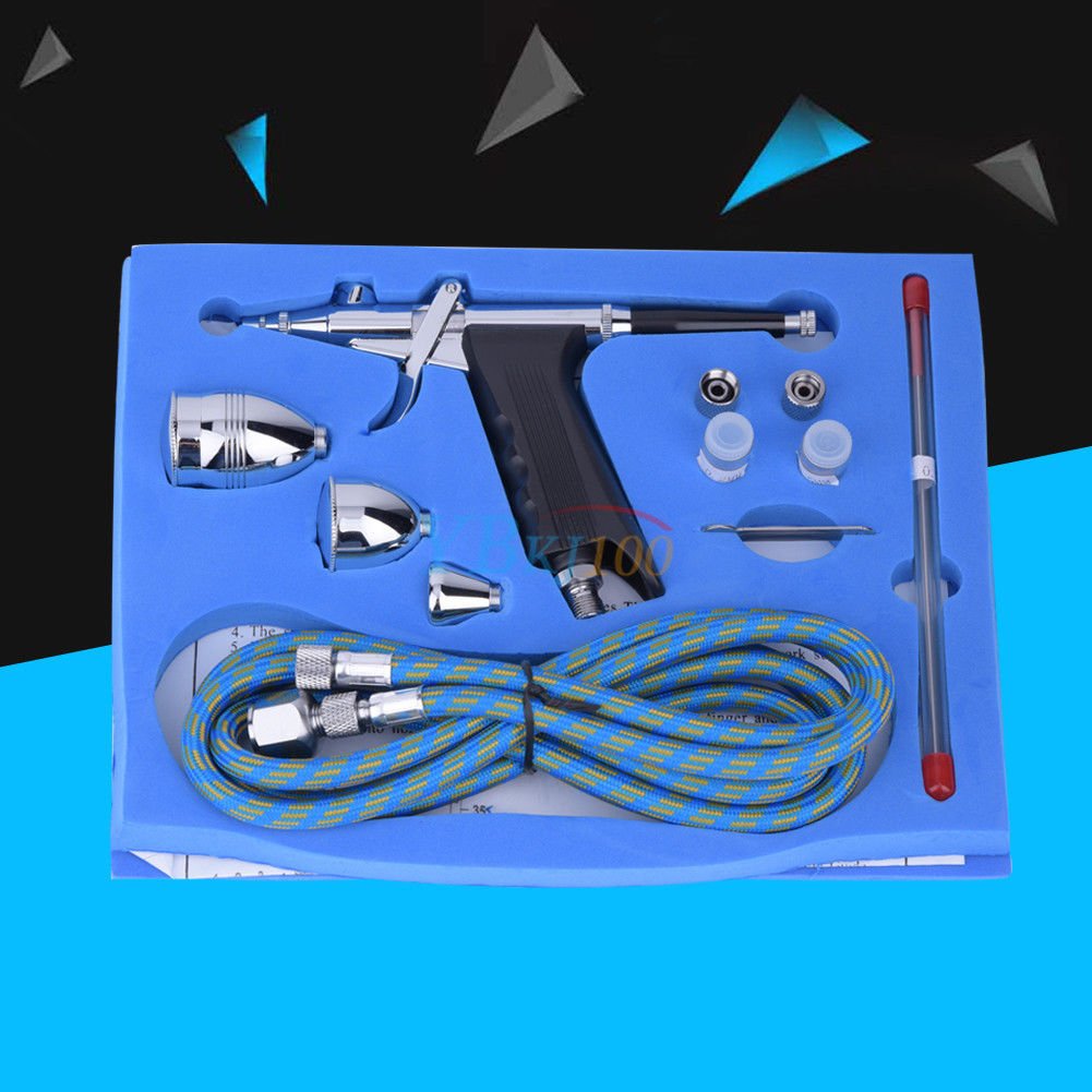 3 Tips 3 Cups Multi-Purpose Gravity Dual-Action Spray Gun Trigger Airbrush coi