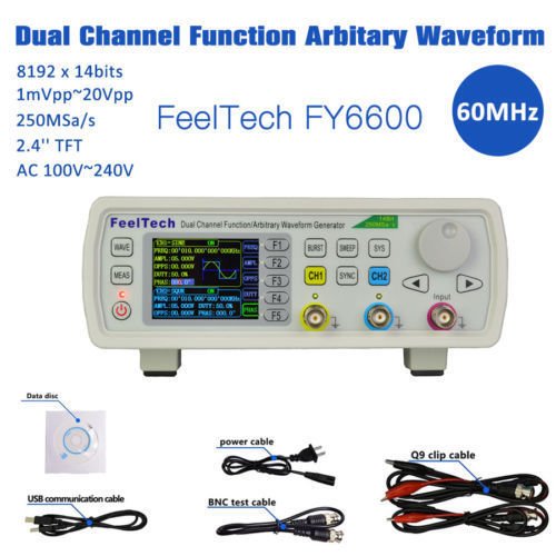 FY6600 60MHz Dual-channel DDS Function Waveform Signal Generator Counter Kit coi