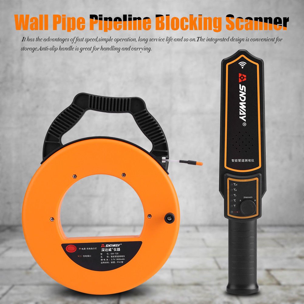SW720 Wall Pipe Blockage Detector Pipeline Block Clogging Scanner Wireless Probe