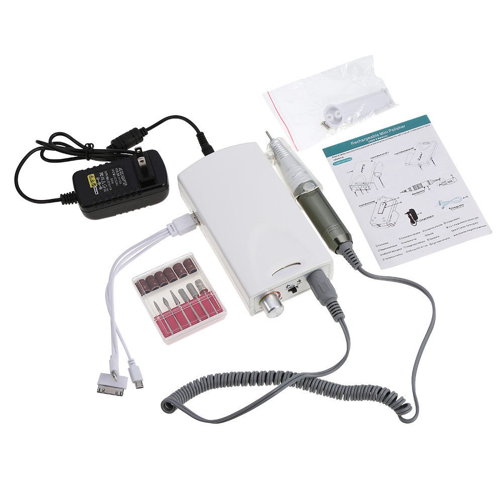 Electric Portable Nail Drill Machine Rechargeable Cordless Manicure Pedicure Set