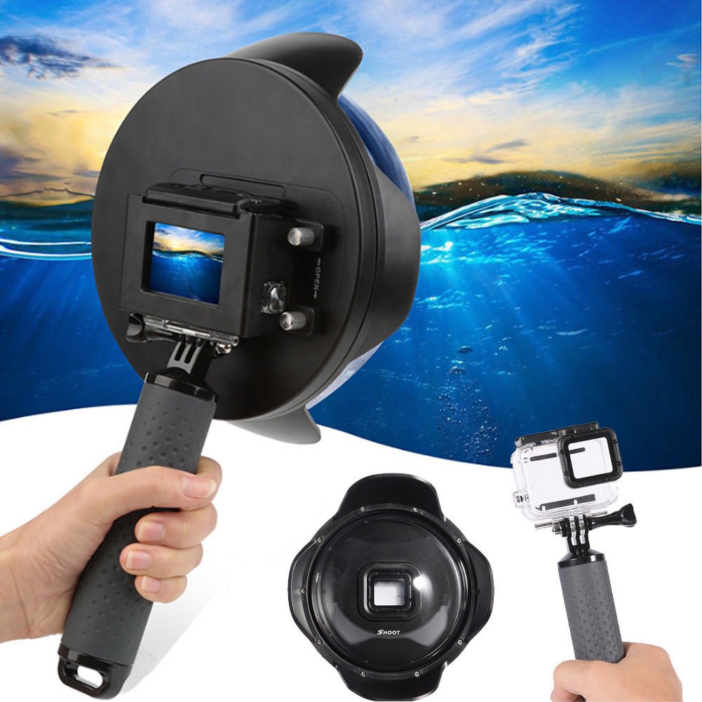 BLACK Underwater Accessories Diving Camera Lens Dome Port Cover for GoPro Hero 5
