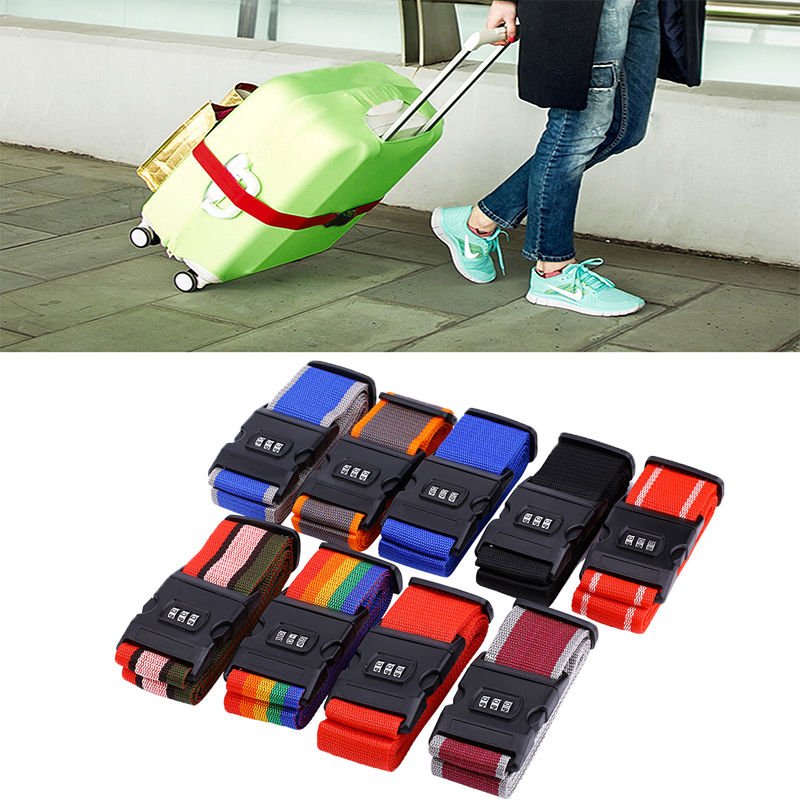Adjustable Luggage Suitcase Straps Baggage Belt Tie Down Travel Password Lock