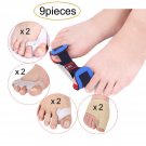 9Pcs Kit Gel Bunion Pad Protector Sleeve Toe Spreader Corrector Pain Relief Care