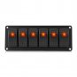 12-24V 6 Gang Rocker Switch Control Panel for Auto Car RV Boat Yacht Marine EL