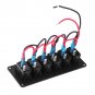 12-24V 6 Gang Rocker Switch Control Panel for Auto Car RV Boat Yacht Marine EL