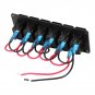 12-24V 6 Gang Rocker Switch Control Panel for Auto Car RV Boat Yacht Marine EL