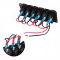 12-24V 6 Gang Rocker Switch Control Panel for Auto Car RV Boat Yacht Marine EL
