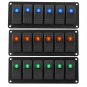 12-24V 6 Gang Rocker Switch Control Panel for Auto Car RV Boat Yacht Marine EL