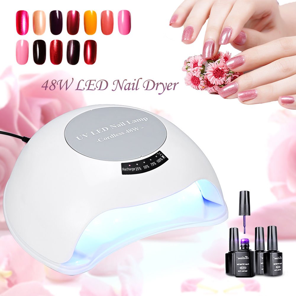 48W Stylish LED & Nail Dryer Gel Builders Drying Curing Lamp Light Manicure Tool