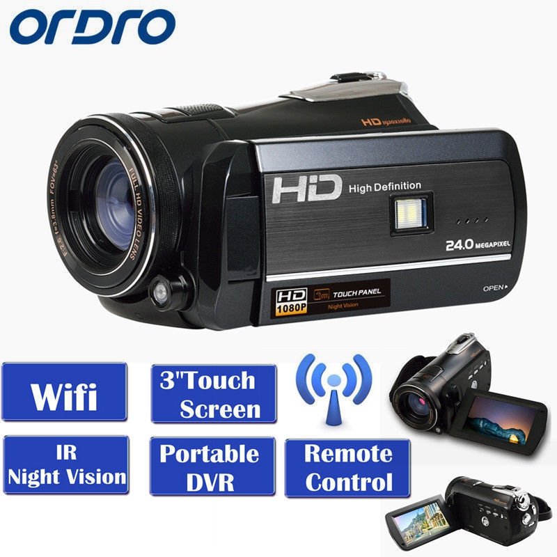 ORDRO HDV-D395 Full HD 1080P 18X3" Touch Digital Camera Wifi IR Video Camcorder